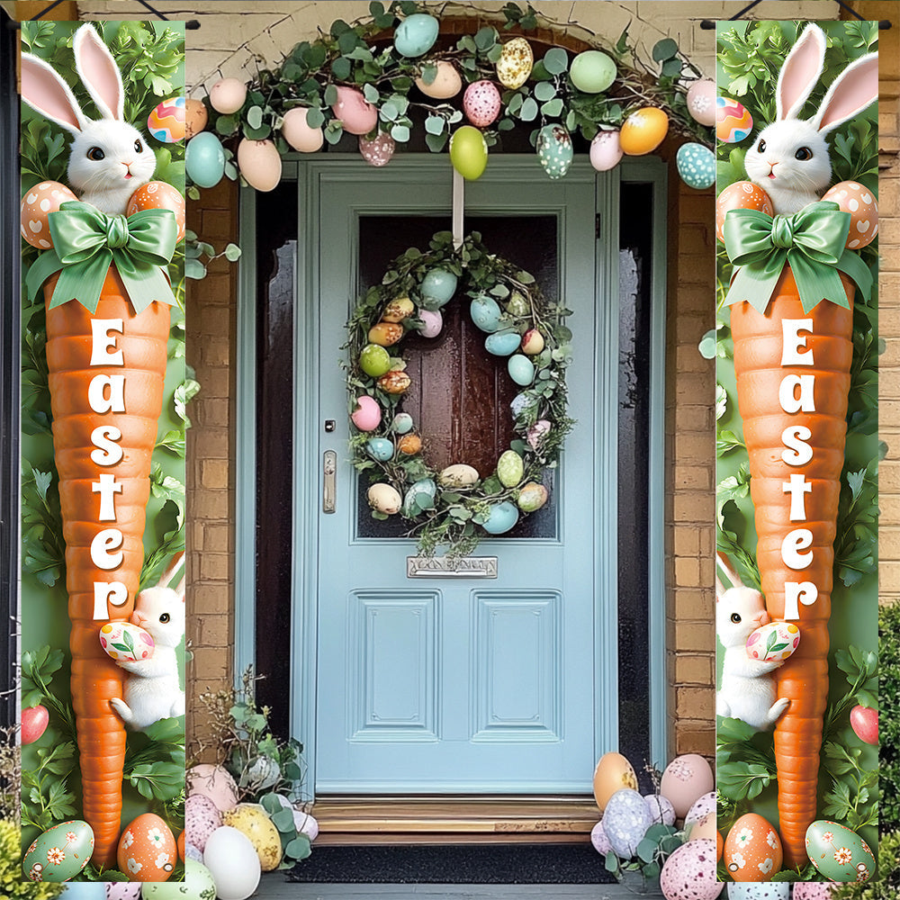 Easter Rabbit Door Banner Set for Entryway Decor