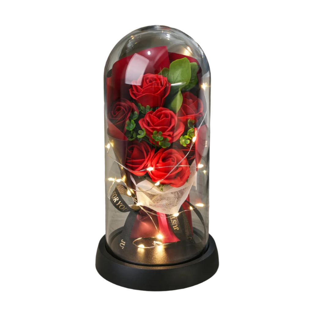 Romantic Everlasting Rose Bouquet With Led Lights