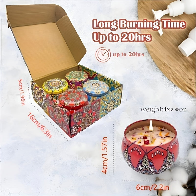 Decorative Scented Candle Set (4 Pcs)