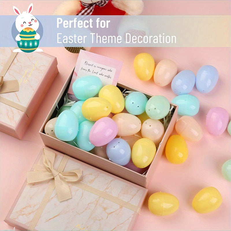50Pcs Fillable Pastel Plastic Easter Eggs For Egg Hunt