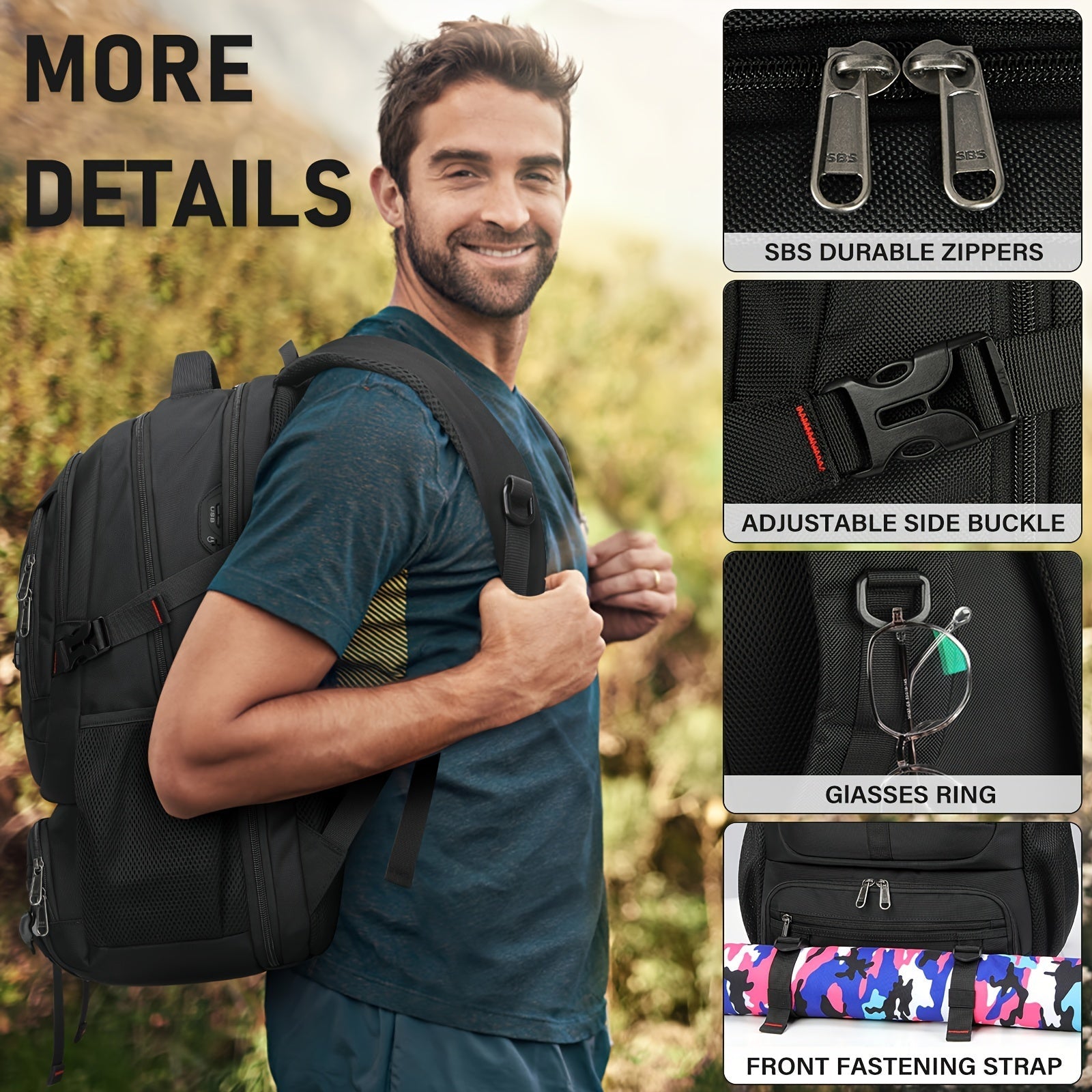 Men's Laptop Backpack Travel Daypack
