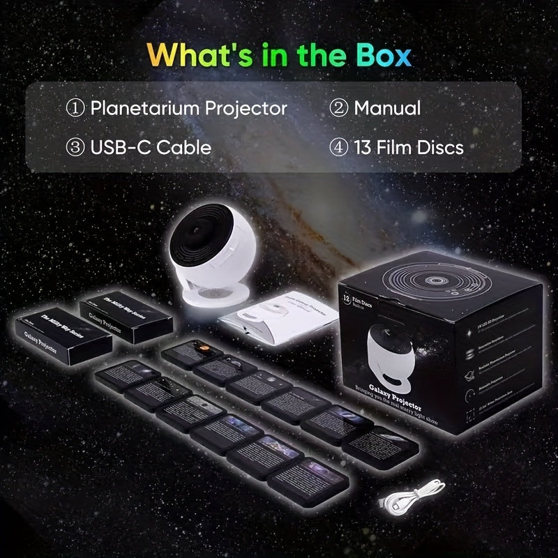 Galaxy Star Projector with 13 Discs USB