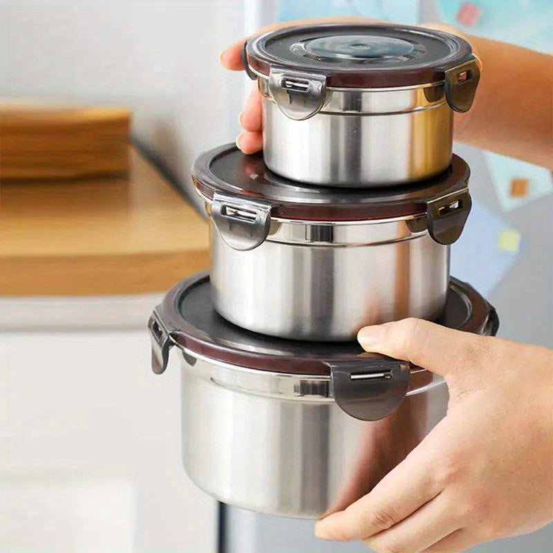 Stainless Steel Food Storage Containers Set (3Pcs)