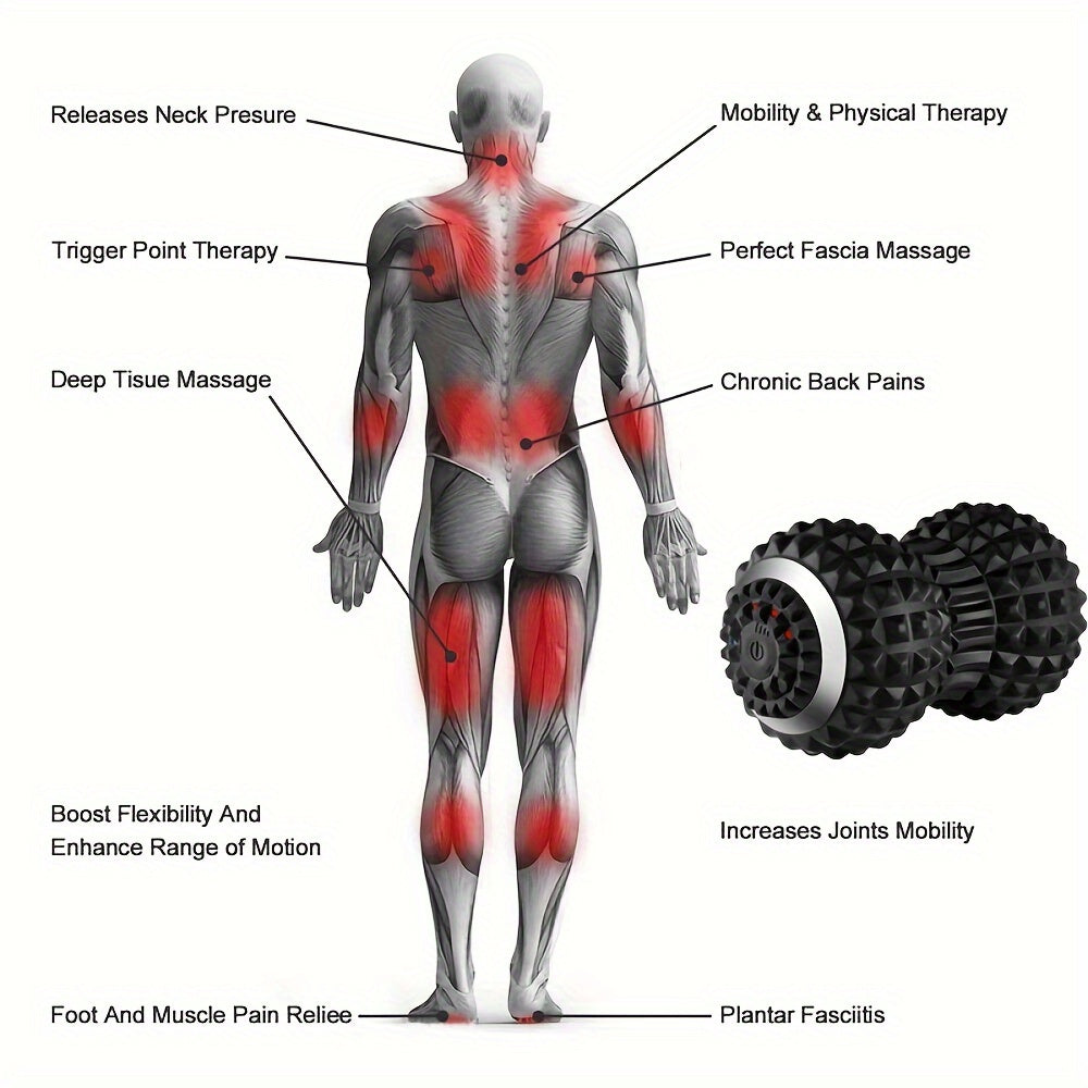 Vibrating Massage Ball For Pain Relief & Deep Tissue Myofascial Release(Black)