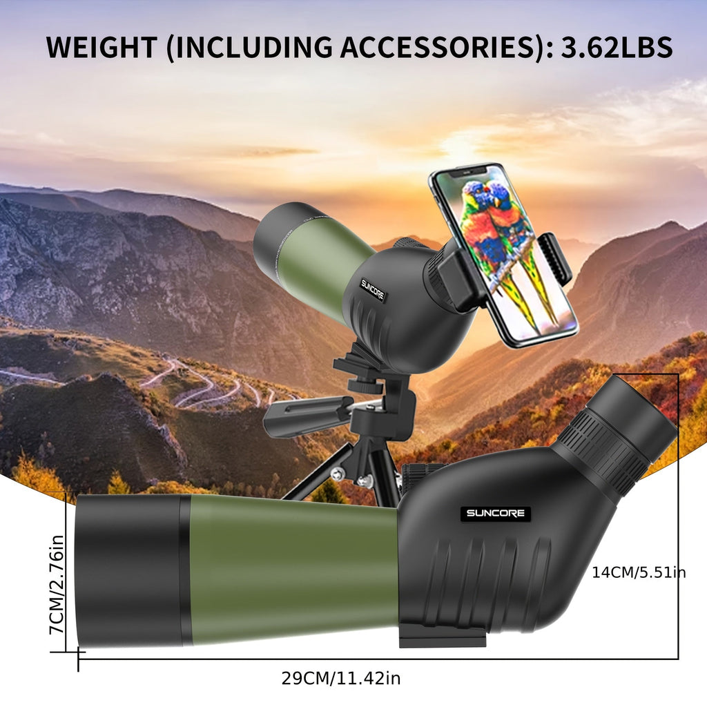 Spotting Scope Telescope – Bird Watching Kit with Tripod & Phone Adapter