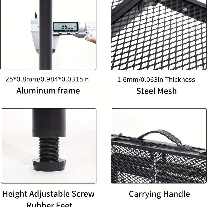 Portable Adjustable Height Folding Table with Handle