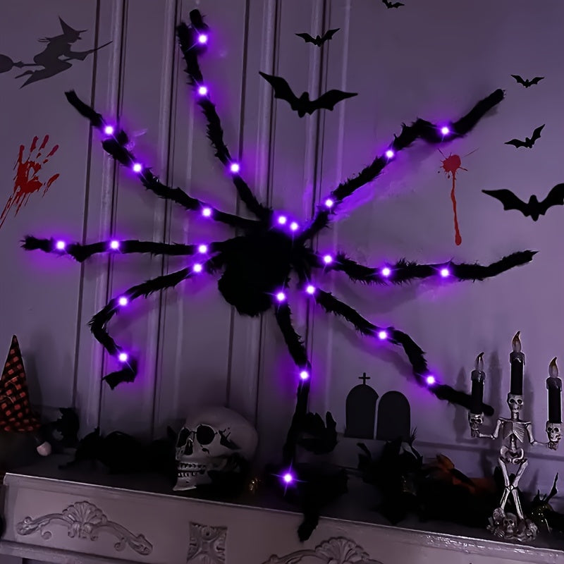 Halloween Giant Spider Purple Light Legs and Eyes