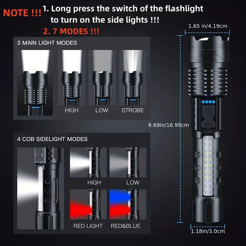 Powerful Rechargeable Torch Flood Light for Outdoor Camping