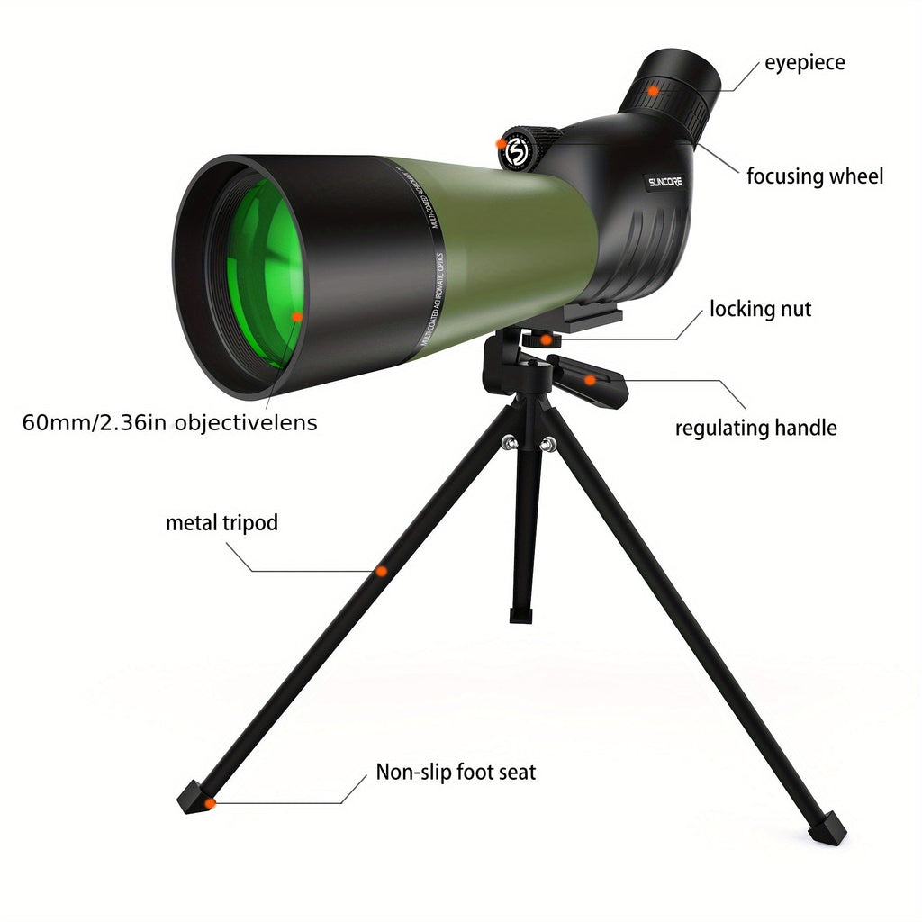 Spotting Scope Telescope – Bird Watching Kit with Tripod & Phone Adapter