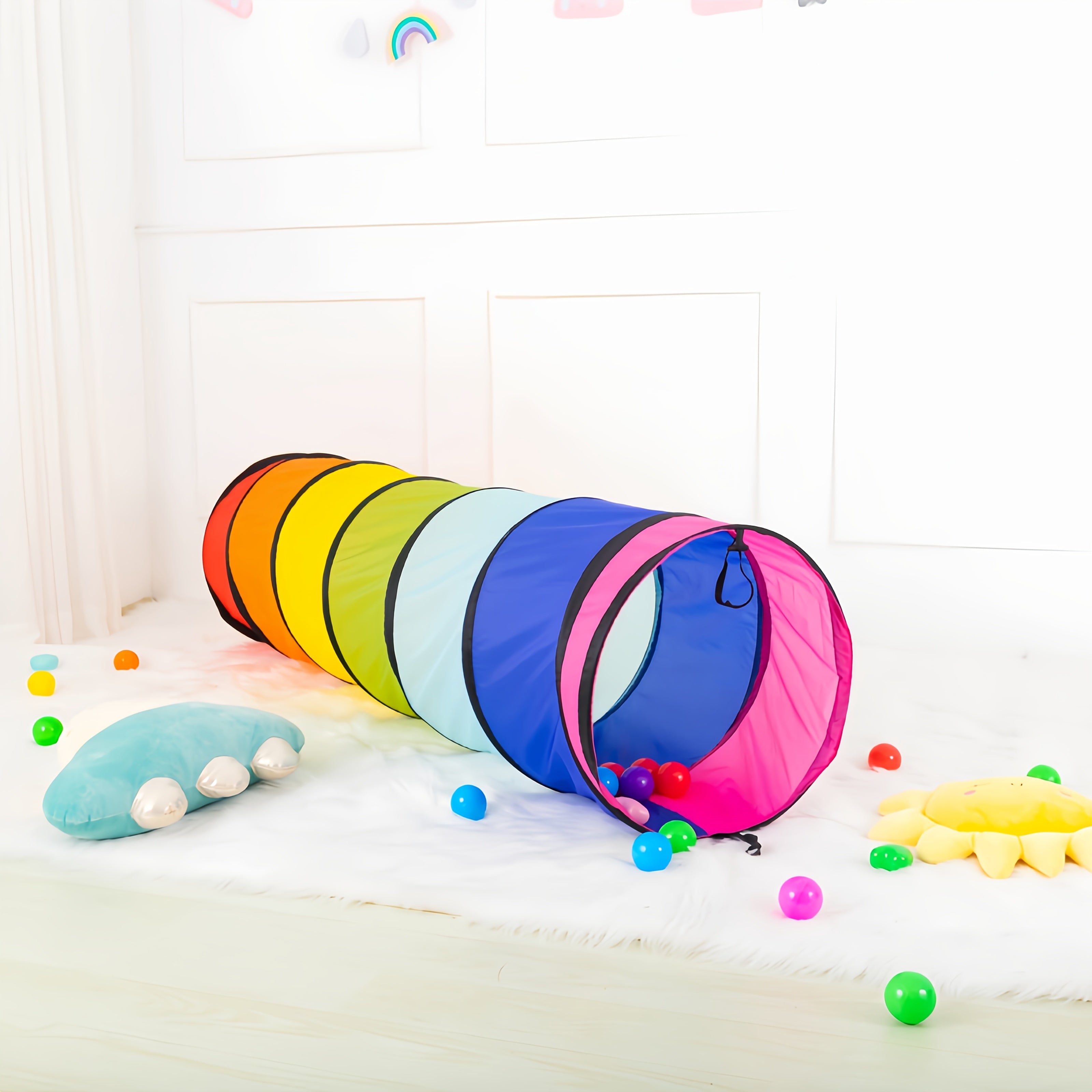 Pop-Up Pet Crawl Tunnel Tent with Toys