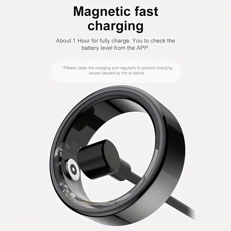 Smart Ring Fitness Tracker - Stainless Steel Workout Smart Ring