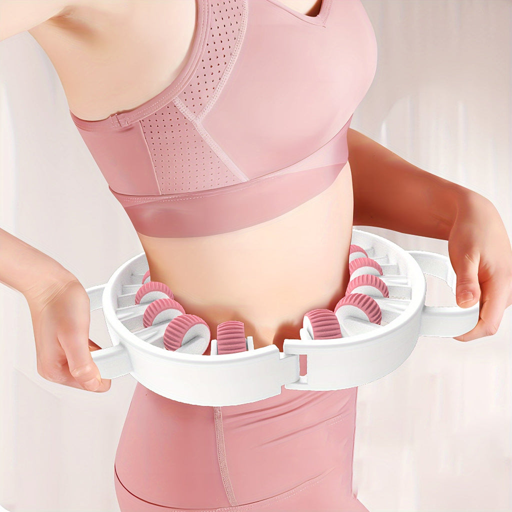 12-Wheel 360° Muscle Roller - Leg, Calf, Arm Massager(White)