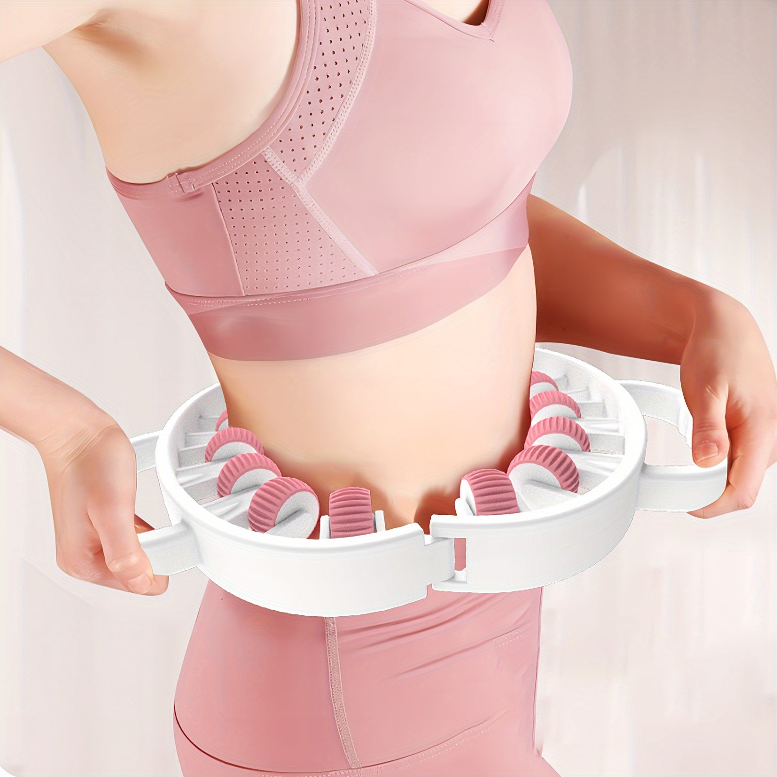 12-Wheel 360° Muscle Roller - Leg, Calf, Arm Massager(White)