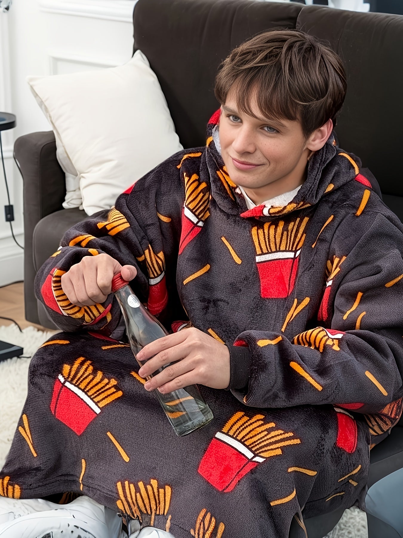 French Fries & Popcorn Wearable Blanket Hoodie