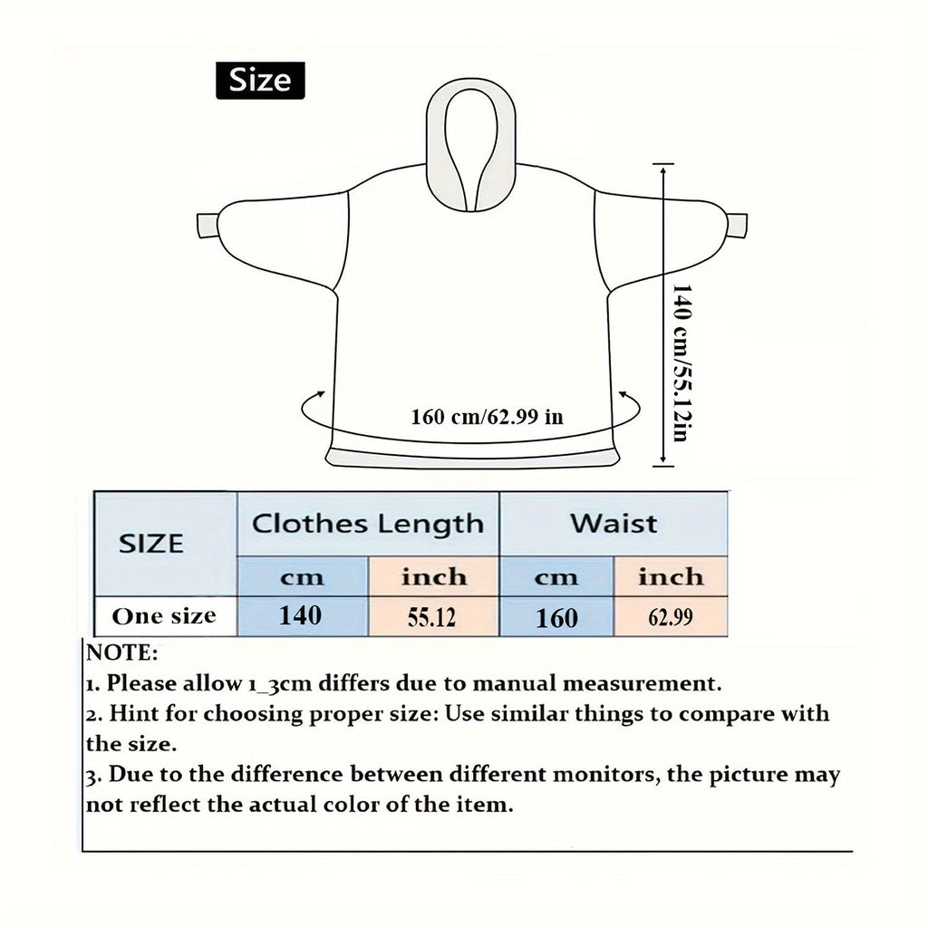 Oversized Fleece Blanket Hoodie with Sleeves