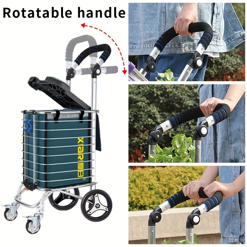 Folding Trolley with Cover for Kitchen and Dining
