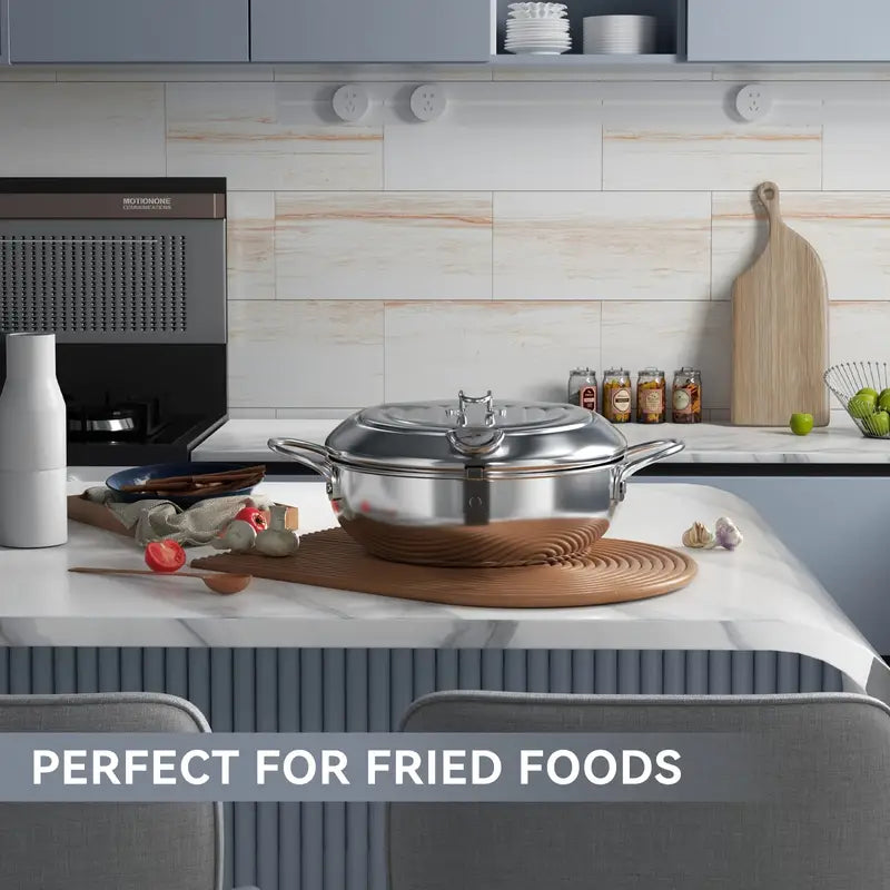 Stainless Steel Deep Fryer with Temperature Control and Oil Drop Filter Rack