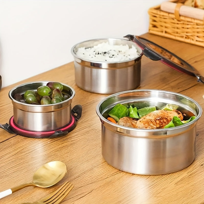Stainless Steel Food Storage Containers Set (3Pcs)