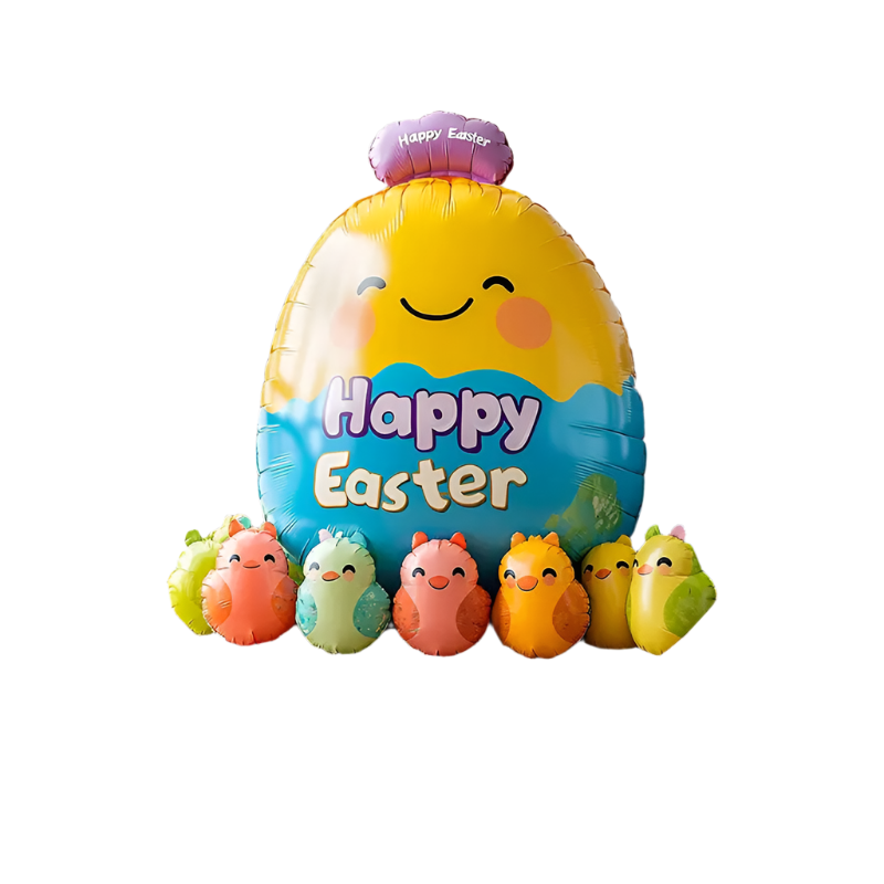 Inflatable Easter Egg Decoration With With Cute Chicks
