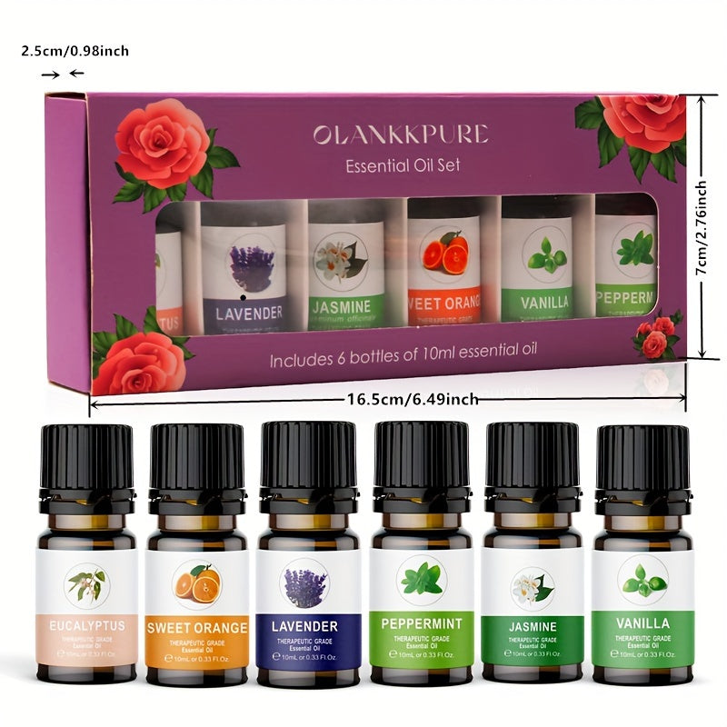 Aromatherapy Glass Bottles Essential Oil Set Of 6