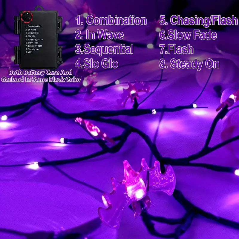Enchanted Night Wings: Halloween Wicker Bat String Lights