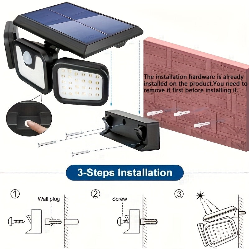 Solar Motion Sensor Outdoor Light with 74 LED