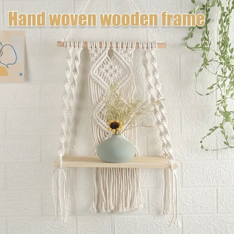 Organization meets style with this sleek wooden floating shelf