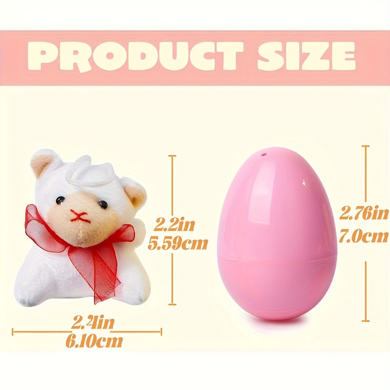 Colorful Plastic Easter Eggs with Mini Plush Toys