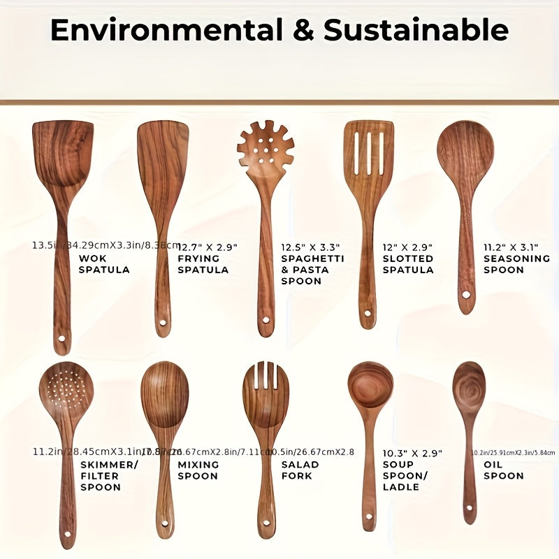 Teak Non-Stick Heat Resistant Cookware Set (10pcs)