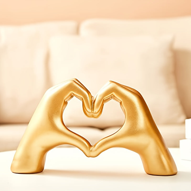 Heart Gesture Resin Statue For Home & Office Decor