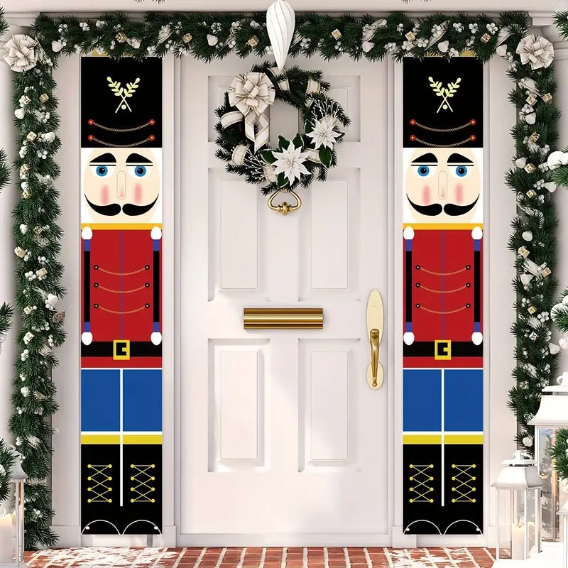 1 Pair Christmas Nutcracker Banner Decorations