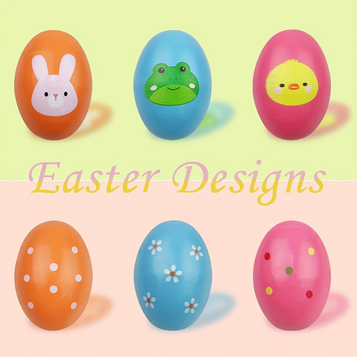 6-Piece Wooden Musical Shake Eggs for Kids