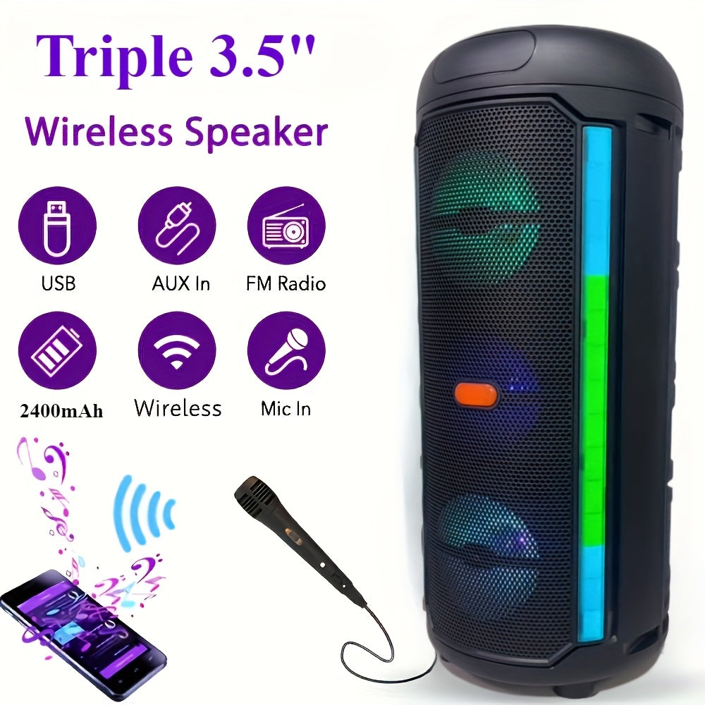 5000W Dual 9cm PA Speaker with Mic & Colorful Lights