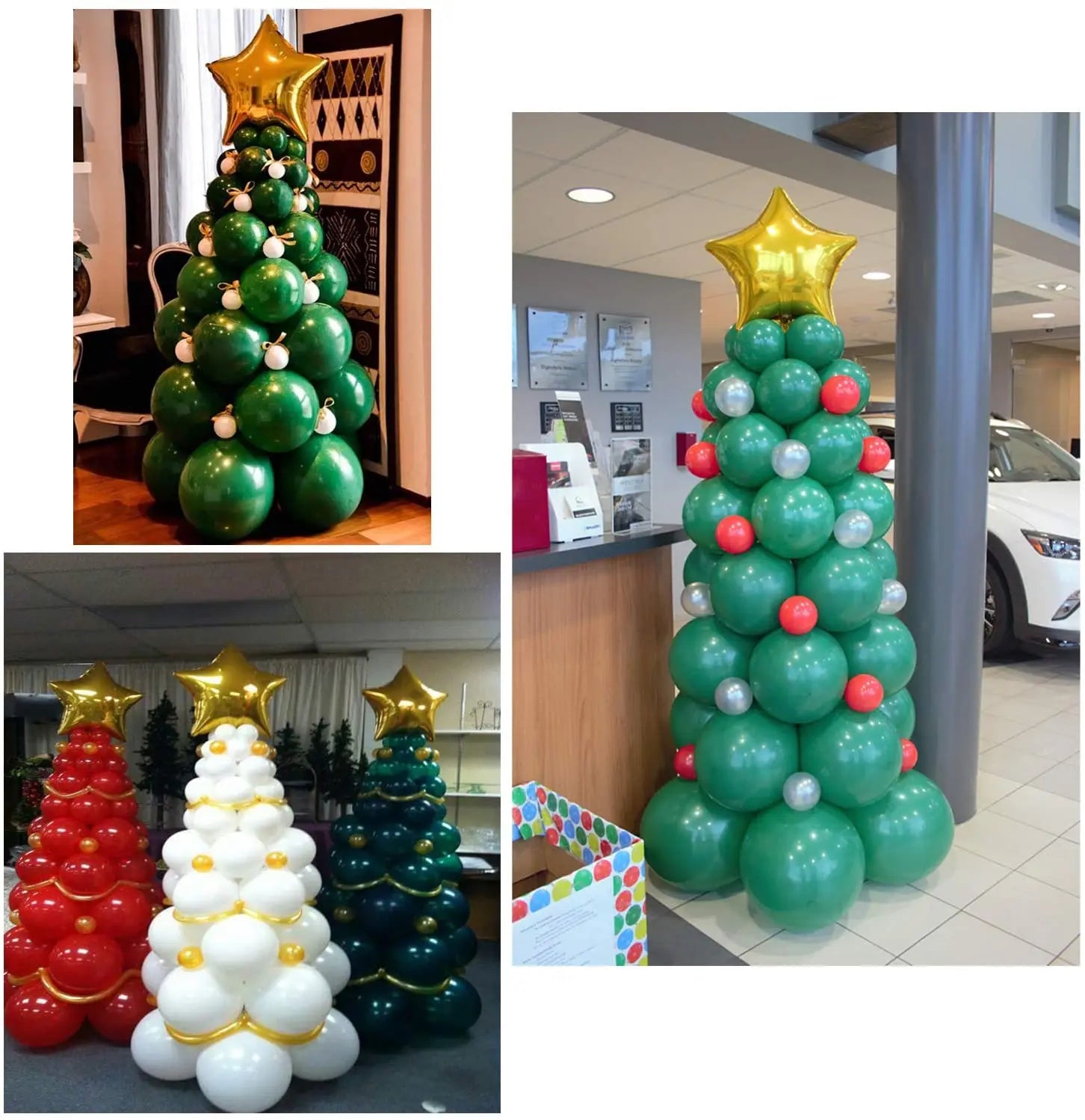 Green Balloon Gold Foil Garland Christmas Party Set