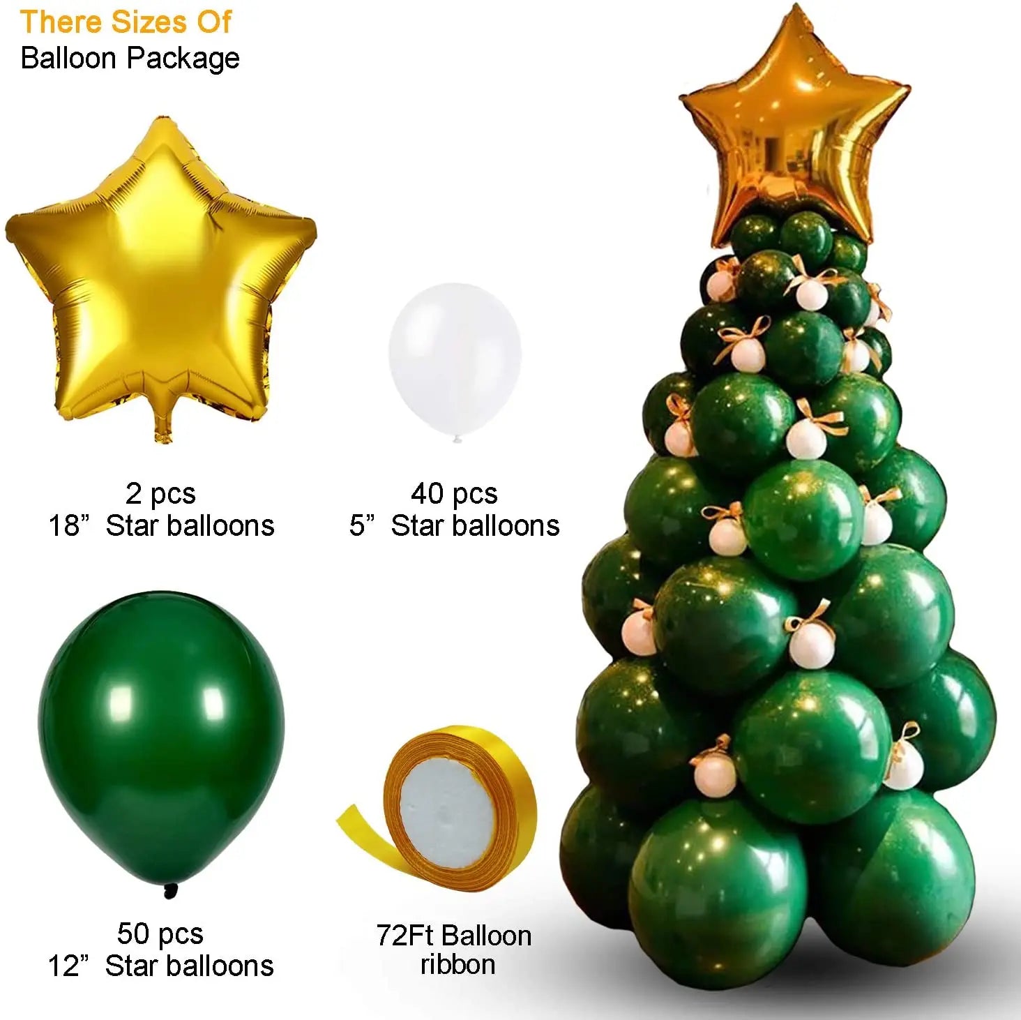 Green Balloon Gold Foil Garland Christmas Party Set