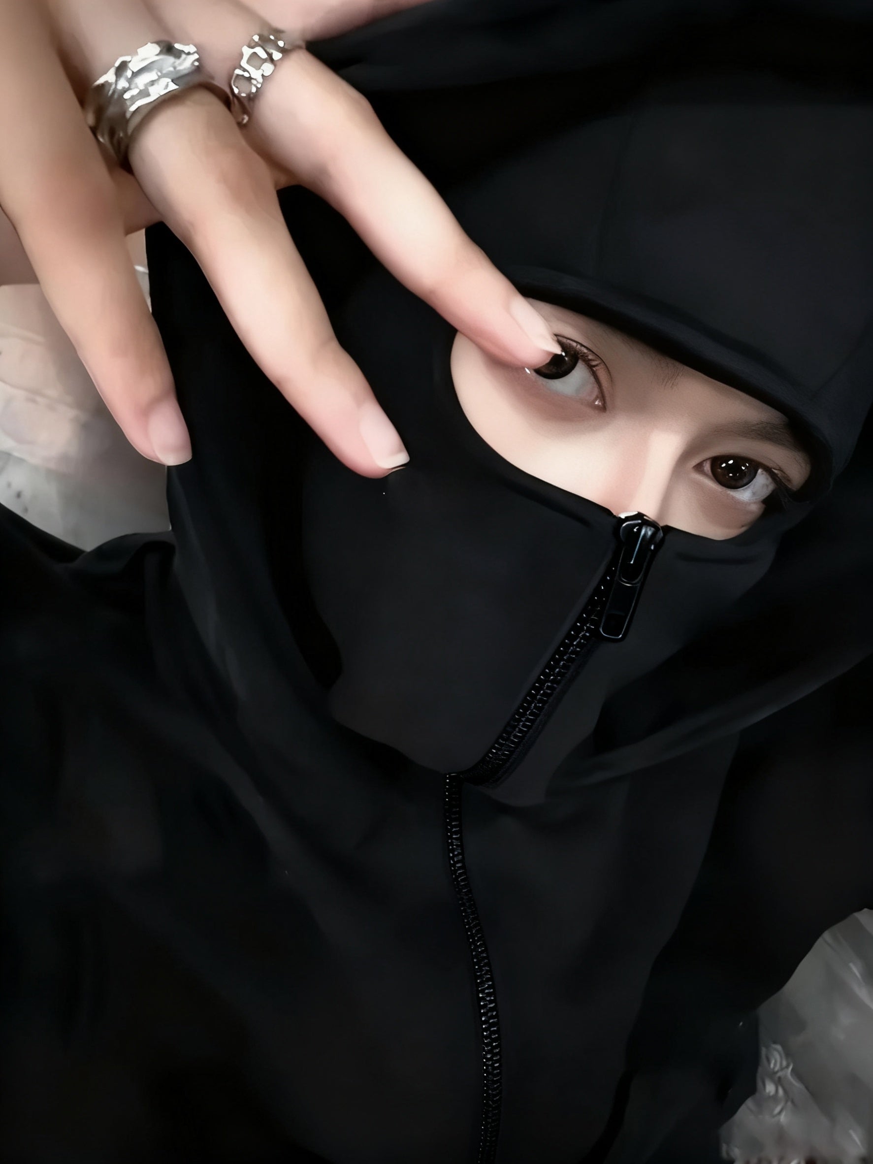 Double-Hooded Zip-Up Sweatshirt