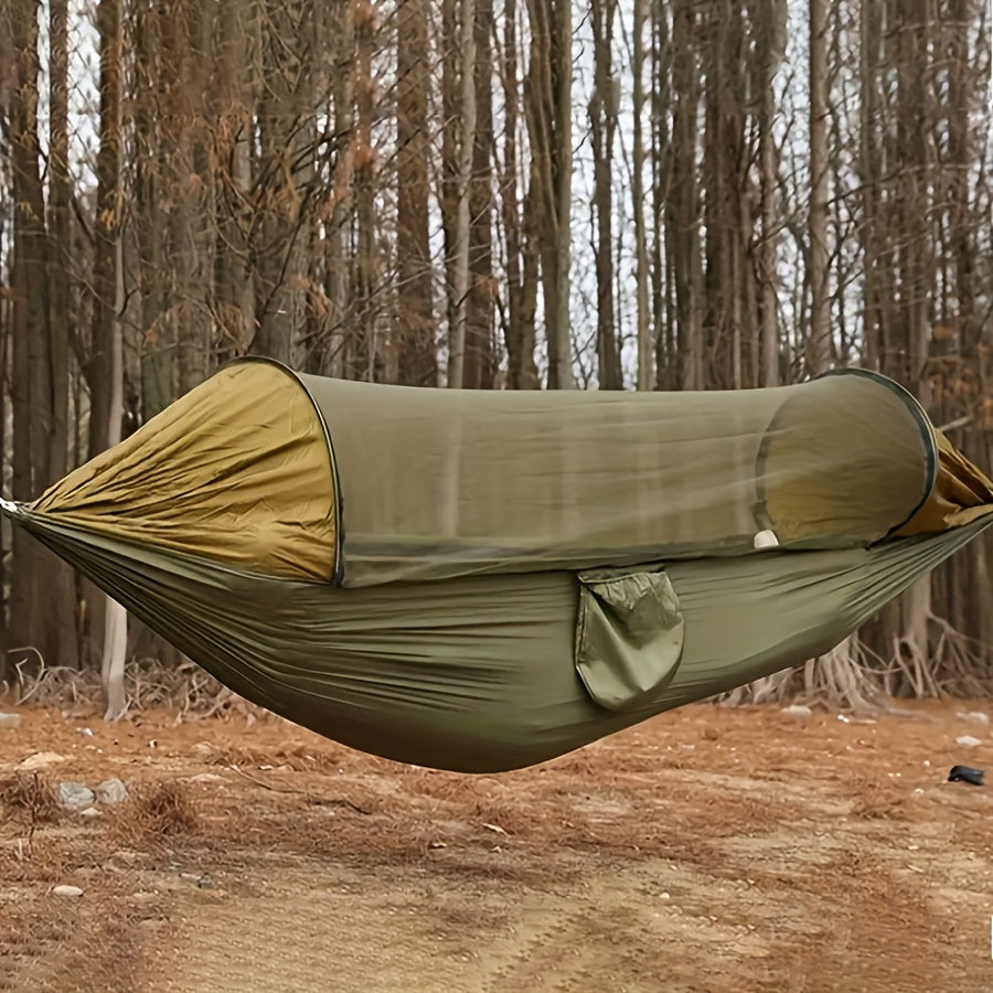 Automatic Quick-Set Camping Hammock with Mosquito Net & Support Poles