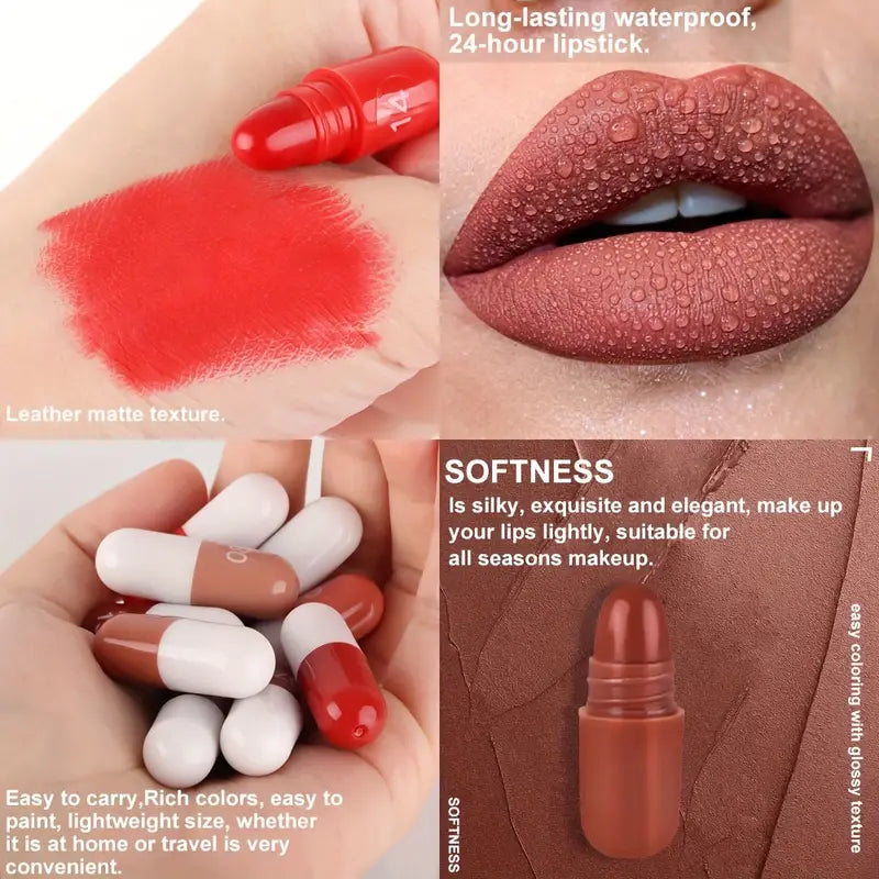 18pcs High-Pigment Matte Lipstick Set - Mini Capsule Collection for Long-Lasting Beauty