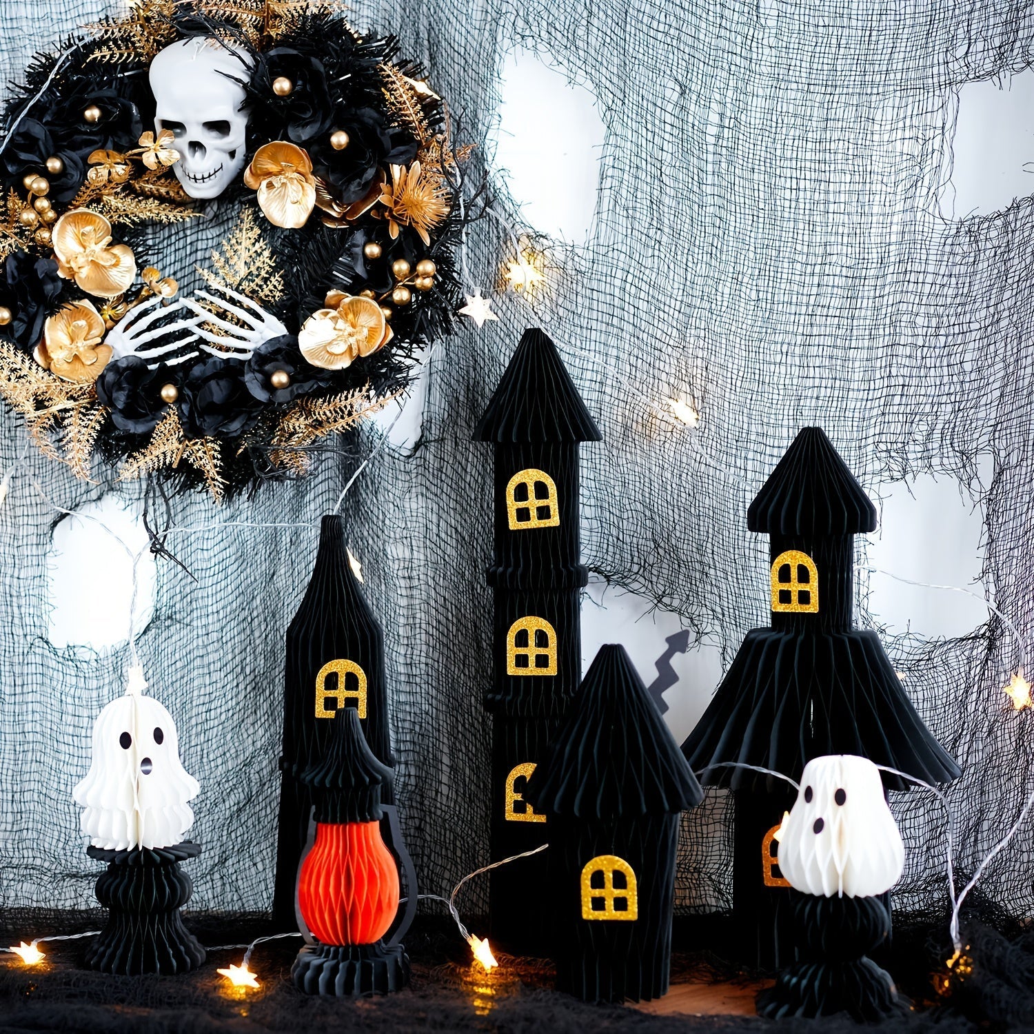 Gothic Halloween Wreath Door Hanging Decoration