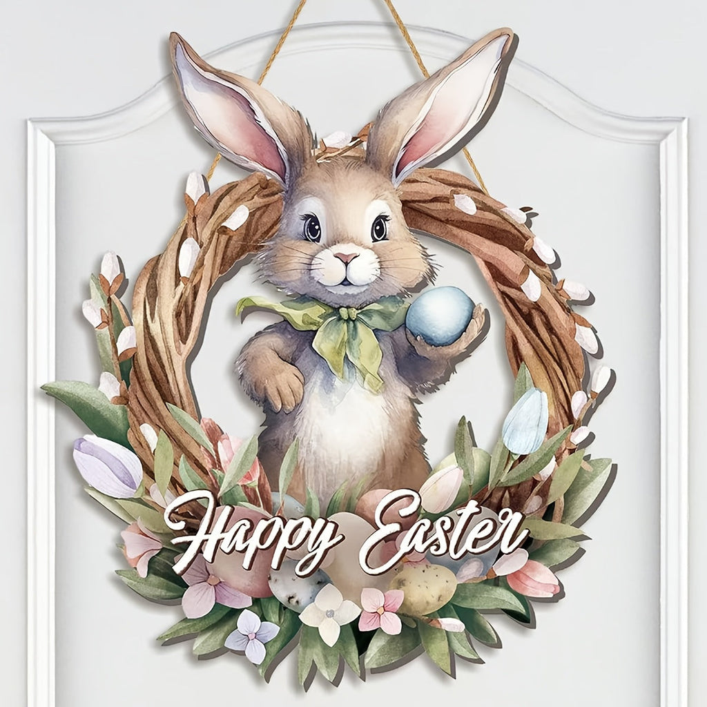 Easter Bunny Wreath Door Hanger For Holiday Decor