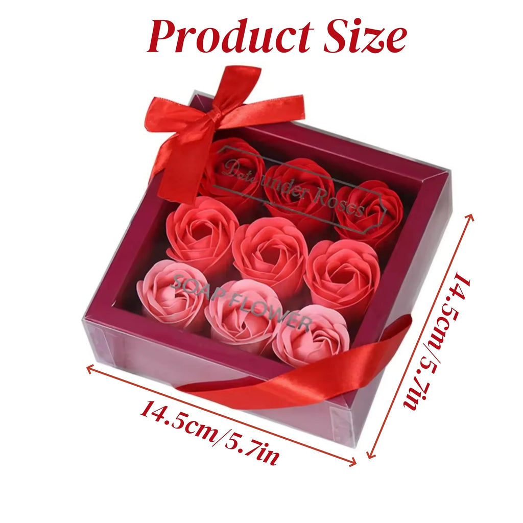 9Pcs Rose Soap Flowers Gift Box For Special Occasions