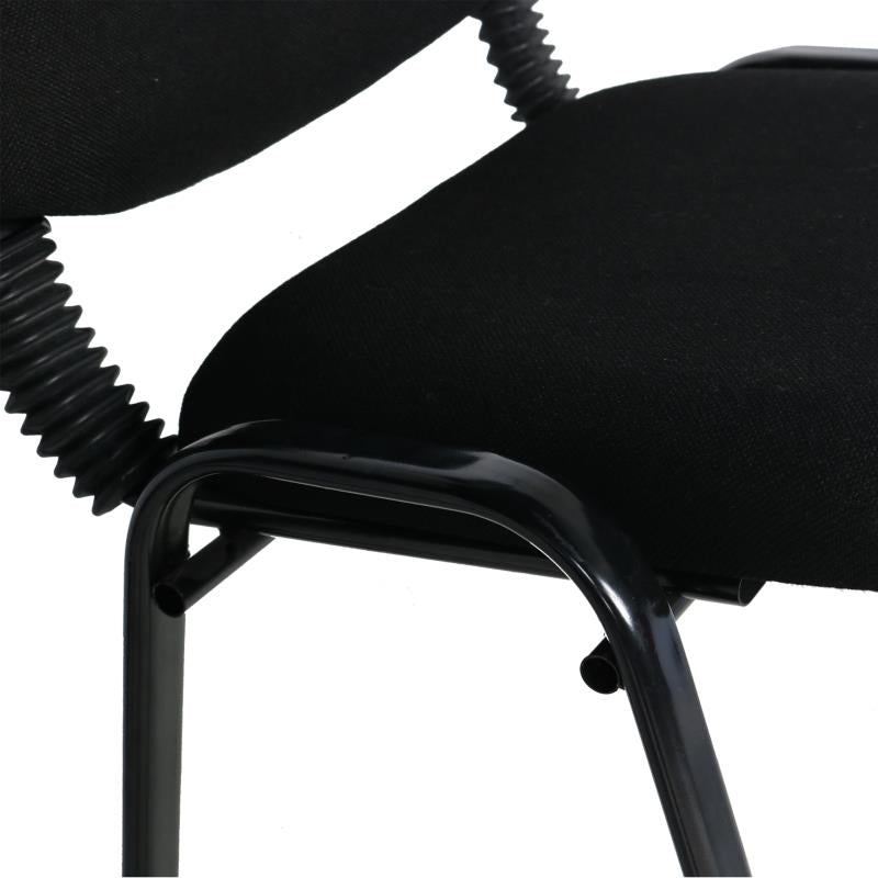 Stackable & Linkable Office Conference Visitor Community  Chairs (Set of 7-Black)