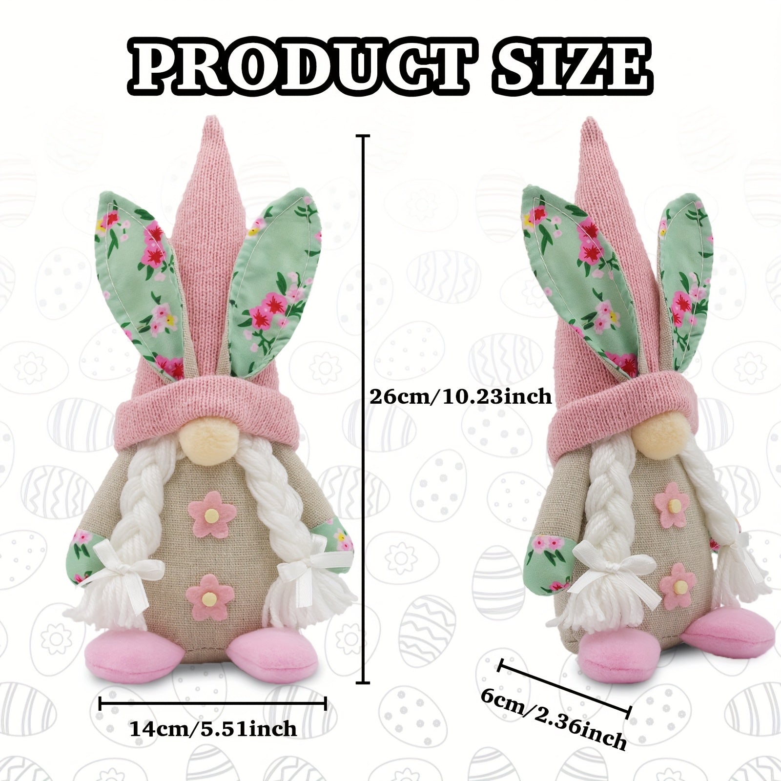 2pcs Classic Easter Gnome Decorations Polyester Figurines