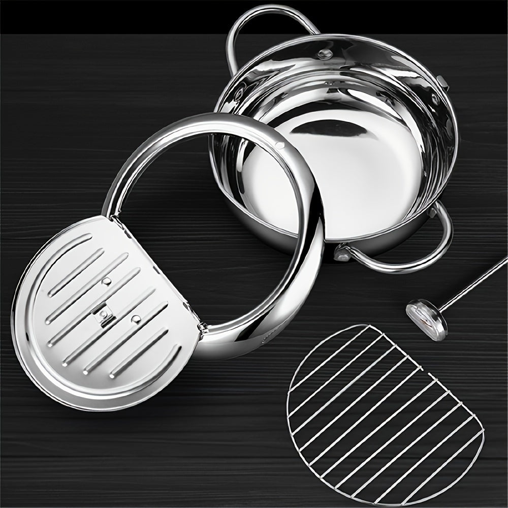 Tempura Stainless Steel Fryer Pot with Thermometer