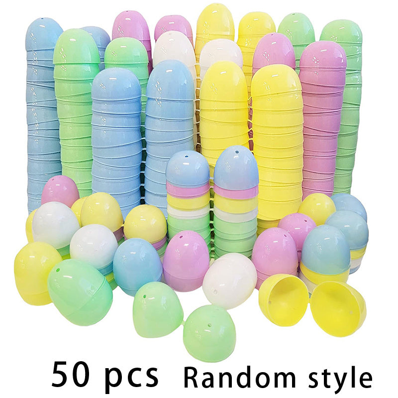 50Pcs Fillable Pastel Plastic Easter Eggs For Egg Hunt