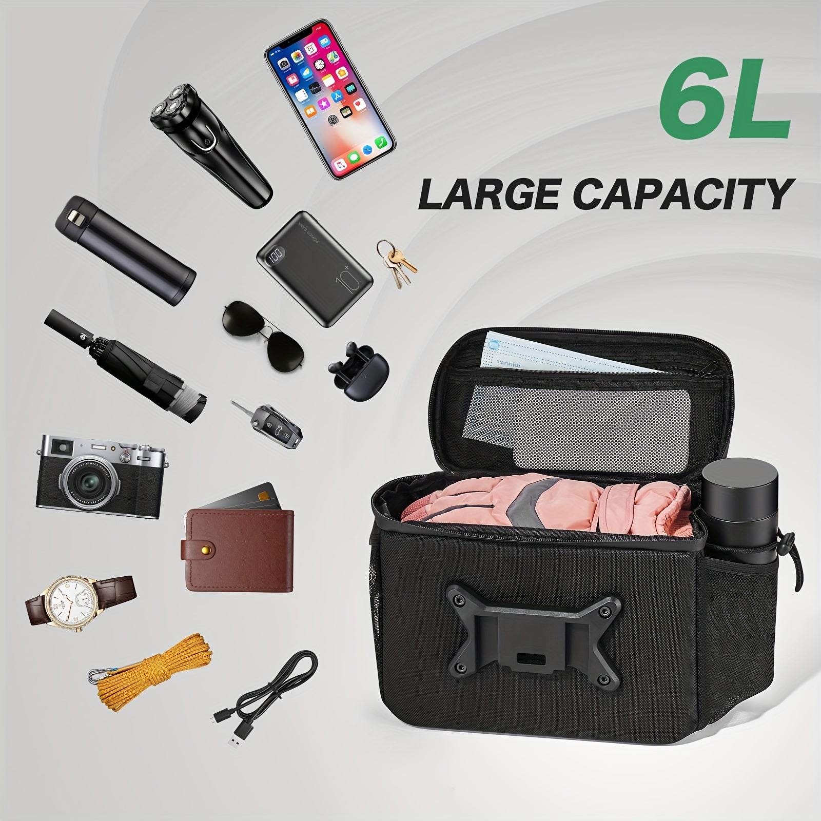 Bicycle Handlebar Bag with Phone Case Mount
