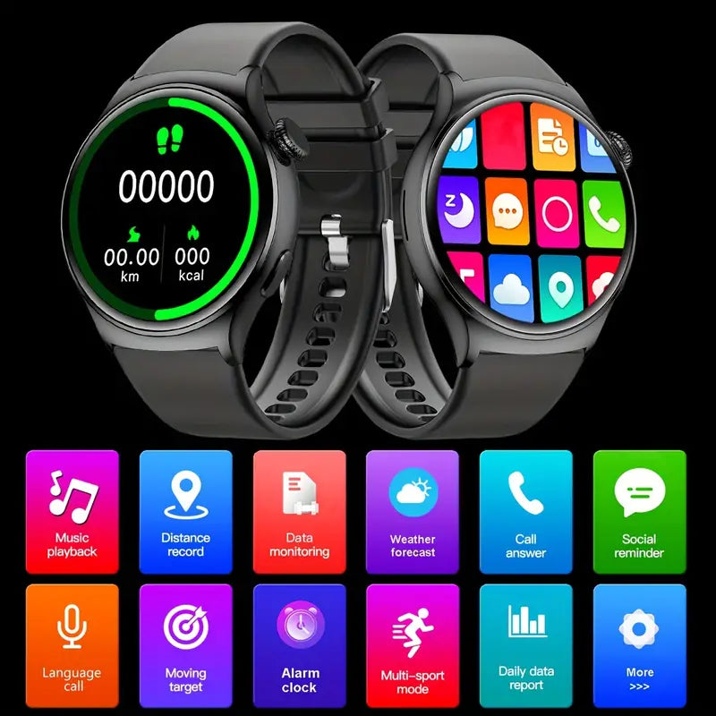 Black Silicone Smart Watch with Wireless Call and Sports Mode