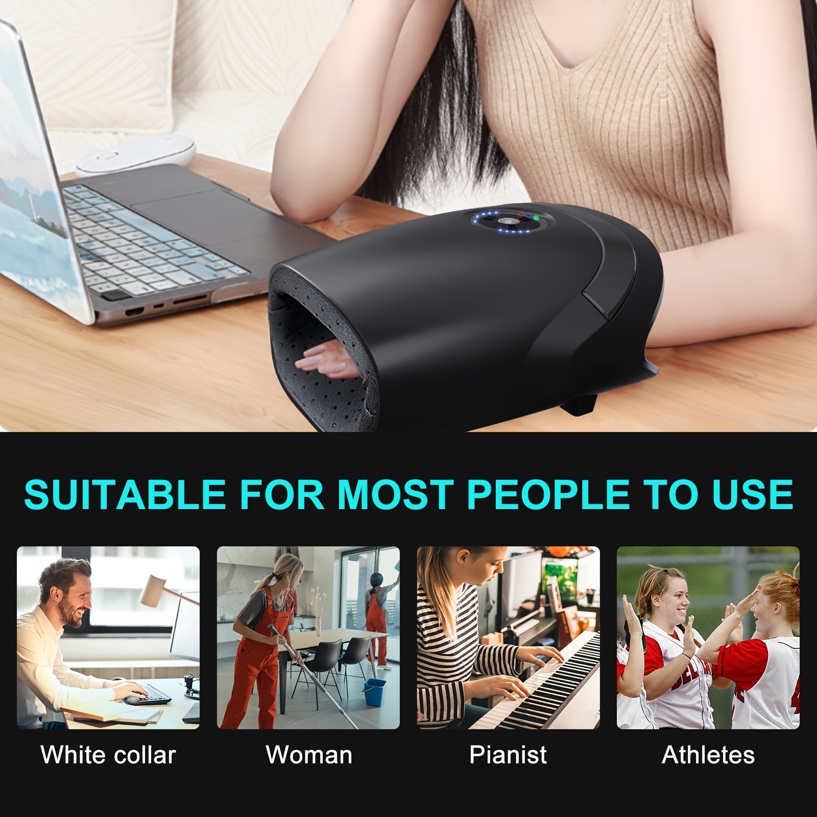 Wireless Electric Hand Massager with Compression