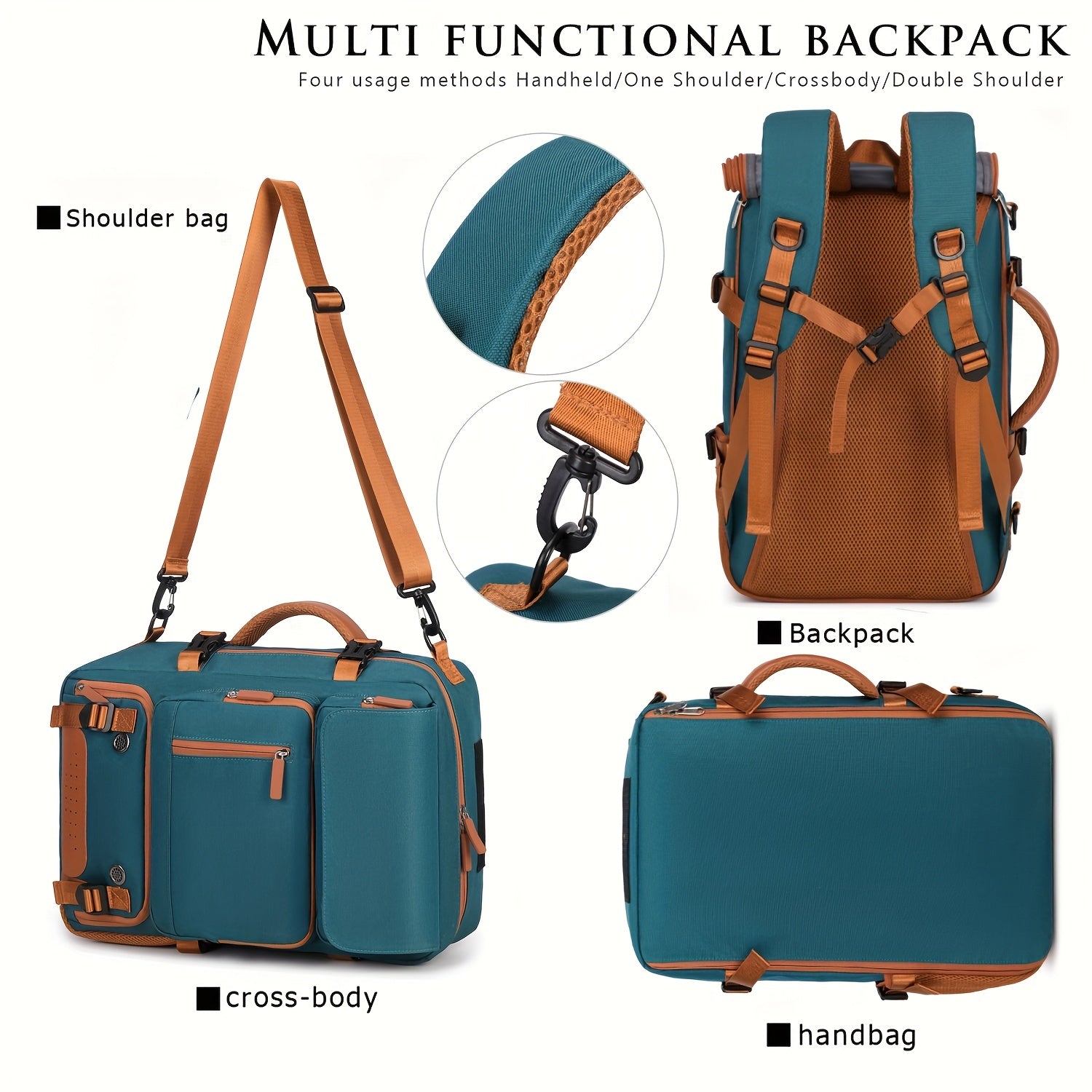 Men's Multifunctional Laptop Backpack with Shoe Compartment