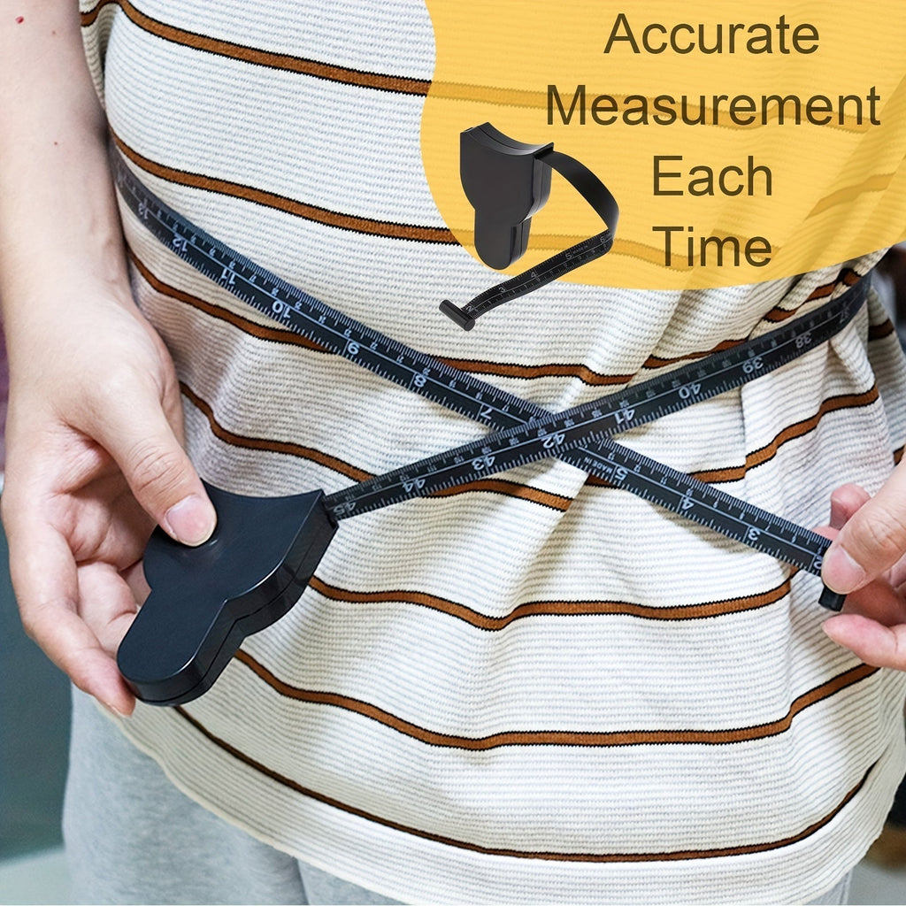 Portable Body Fat Caliper And Tape Measure Set(Black)